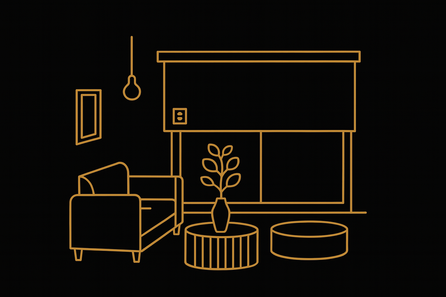 an illustration showing a motorised blinds setup
