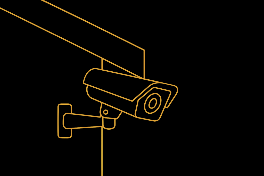 an illustration of a cctv camera on a smart home
