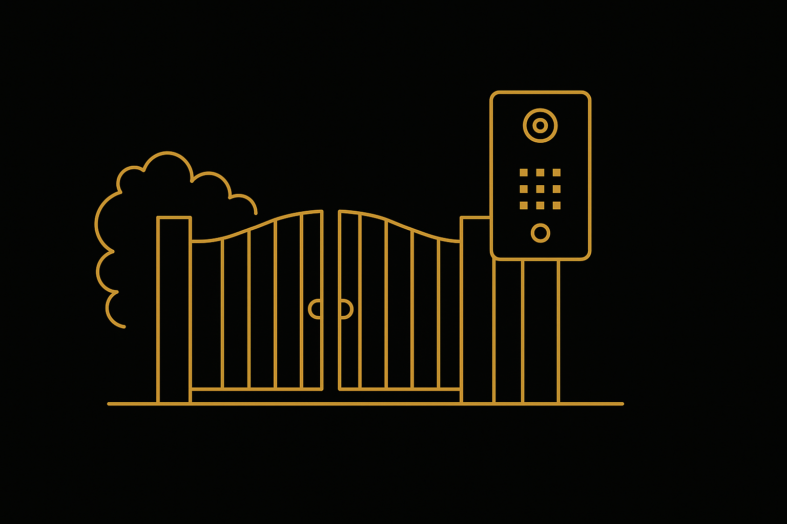 intercom illustration on a gate