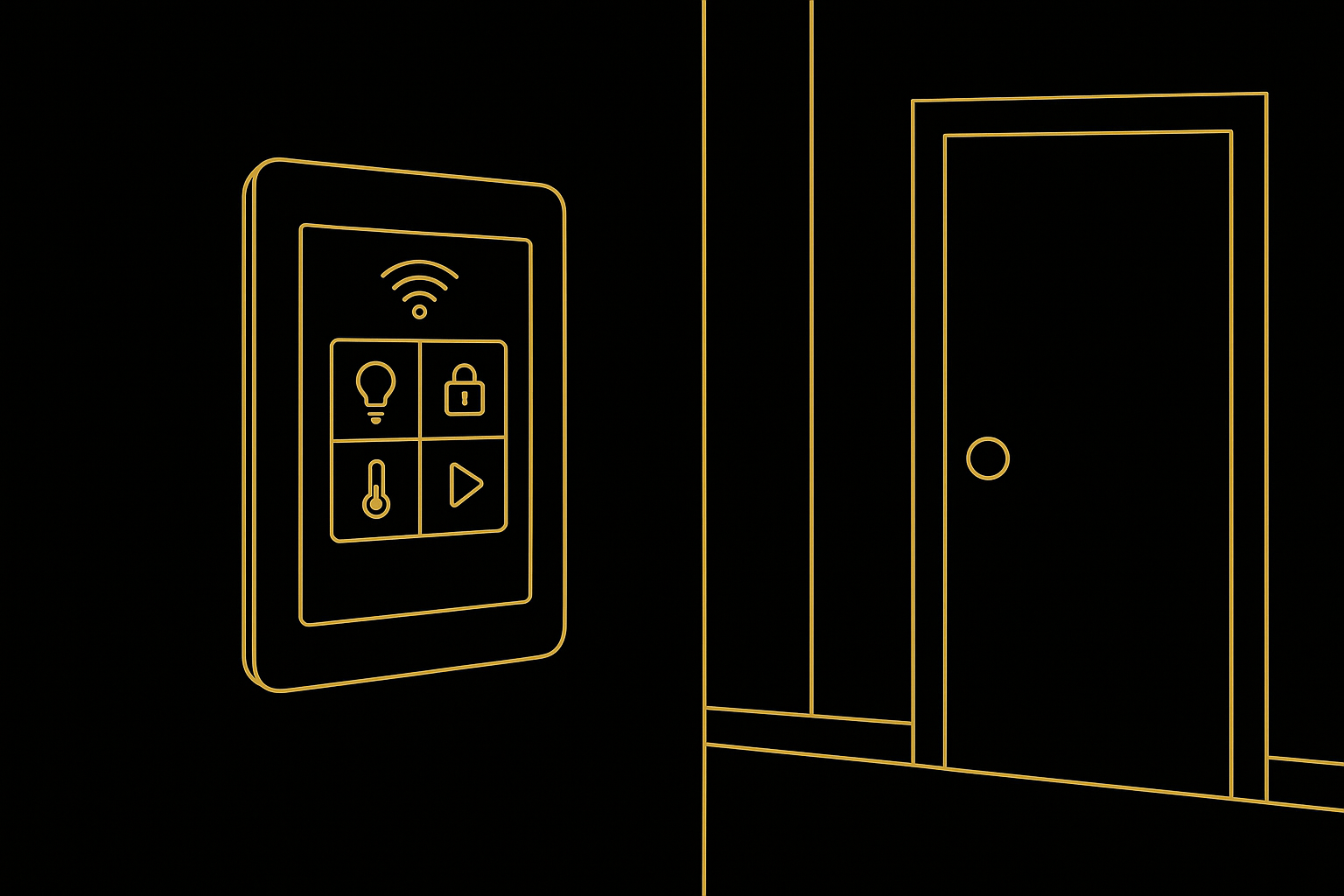 an illustration of a smart home touch screen